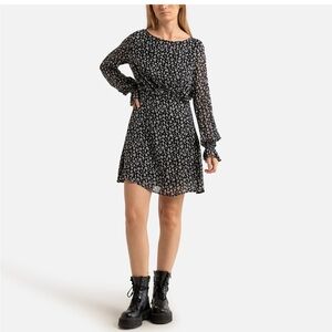 The Kooples Black and White Long Sleeve Dress